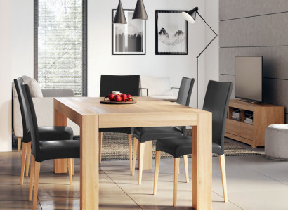 Dining set Real Wood Solid wood Table + 6 Chairs Dining set Suite Solid wood